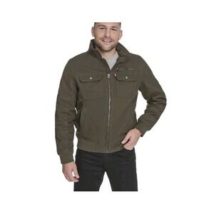 Men's Levi's Utility Stand Collar Bomber Jacket Size L Olive